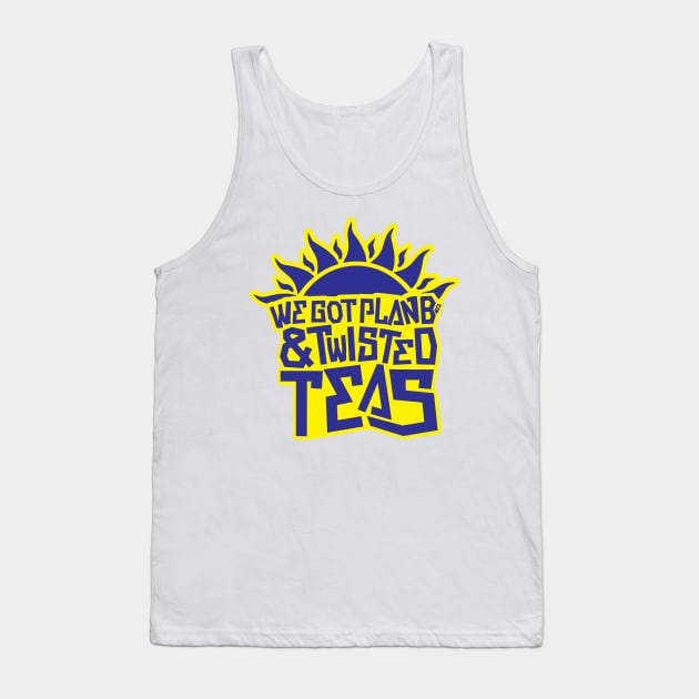 Plan Bs & Twisted Teas - Blue/Yellow Tank Top by BonBonDesigns